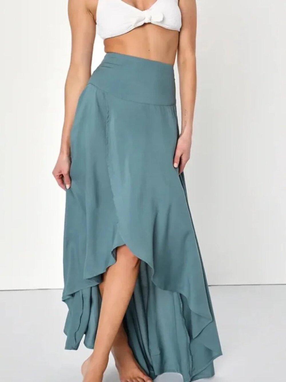 O'Neill XS Extra Small Teal High-Low Ambrosio Skirt Maxi